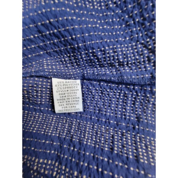 Habitat Womens XL Blue Lace-Up Sleeve Blouse Top Oversized Pocket Lagenlook NWOT - Picture 4 of 10